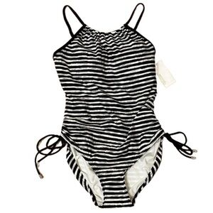 Michael Kors Striped One Piece Swimsuit NWT